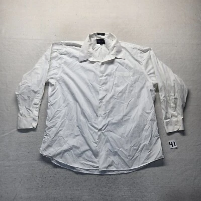 Camisa de Vestir Alexander Julian Colores Blanco Sólido Abotonada Hombres 2XL 18 18.5 34/35 Foto 1 de 4
