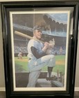 Framed Autographed Mickey Mantle Lithograph by Burt Silverman 374/ 777 
