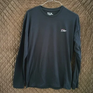 FILA T-Shirt MEN'S Size S SMALL LONG SLEEVE BLACK Double Sided Tee - Picture 1 of 5
