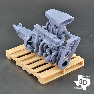 Blown GM Inline 6 Turbo Thrift model engine resin 3D printed 1:24-1:8 scale - Picture 1 of 3