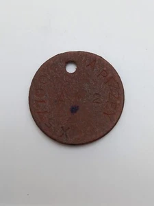 Approx. WWI Red Identity Disc, Good Antique Condition, Genuine WWI Era ID. Disc - Picture 1 of 4