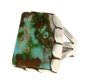 8.25 - High Grade Natural Pilot Mountain Turquoise Ring By Ella M. Linkin - Picture 1 of 5