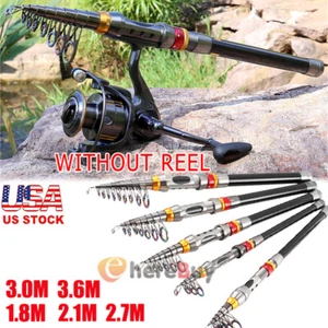 Fishing Pole Collapsible Rods Spinning Carbon Fiber Telescopic Fishing Rods Sea - Picture 1 of 34