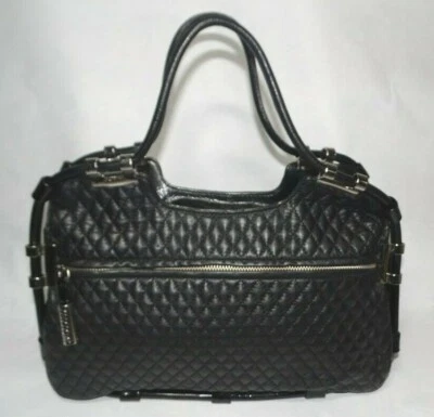 Bolso de Mano BODHI Cuero Acolchado Negro "The Frame Bag" con Doble Asas Superior Foto 1 de 4