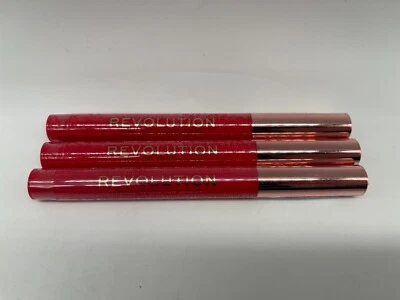 LOT OF 3 Makeup Revolution Velvet Kiss Lip Crayon Decadence .04 Oz New Sealed - Image 1 of 4