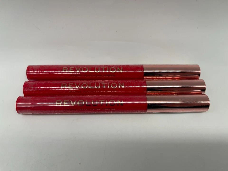 LOT OF 3 Makeup Revolution Velvet Kiss Lip Crayon Decadence .04 Oz New Sealed - Image 1 of 4