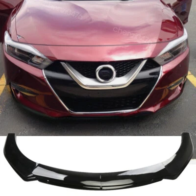 For 2016-2018 Nissan Maxima Black Front Bumper Lip Spoiler Splitter Body Kit Foto 1 de 4