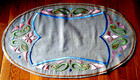 Antique 1900 linen runner Arts and Crafts silk h embroidered beautiful designs