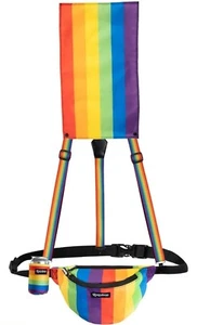 Riñonera arco iris con soporte para bebidas, tirantes y capa - Imagen 1 de 1