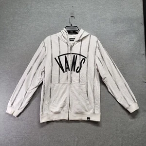VANS Boys Sweatshirt XL White Stripped Hoodie Full Zip Skate READ - Picture 1 of 10
