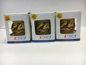 3 LOT JEFF GORDON 1998 3 TIME CHAMPION DUPONT CHRISTMAS XMAS GLASS ORNAMENT - Picture 1 of 7