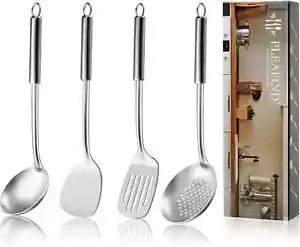 4-Pcs Cooking Utensils Set, Stainless Steel Kitchen Utensils, Wok Utensils Set I - Picture 1 of 2
