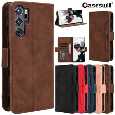 For ZTE nubia Red Magic 11 10s 10 9 8 7 6R 6 Pro Retro Leather Wallet Case Cover - Image 1 of 4
