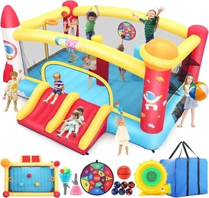 ❤️Riesige Aufblasbare Hüpfburg Weltraum Rakete Motiv Endlos Lustig Große Hüpfburg❤️ - Bild 1 von 10