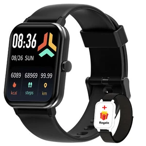 Smartwatch Herren Damen Fitnessuhr Armbanduhr mit Pulsmesser Schlafmonitor SpO2 - Bild 1 von 7