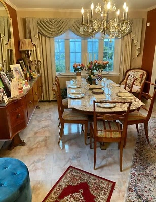 Antique Dining Room set with Marble Top - Image 1 of 4