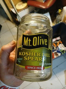 Mt. Olive Kosher Dill Spears 24 oz barattolo di vetro - senza coperchio - barattolo VUOTO - Foto 1 di 4