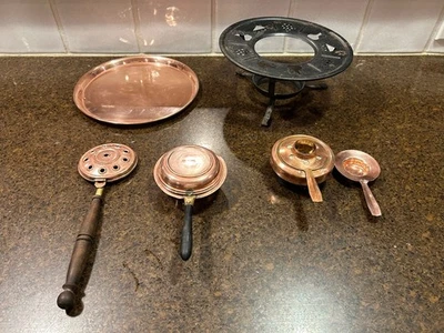 Suporte vintage de cobre para atrito/aquecedor, decoração antiga de cozinha Cottagecore - Imagem 1 de 4