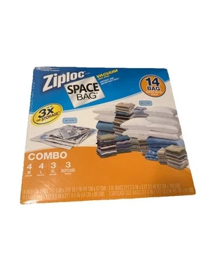 Ziploc Bolsa Espacial Sello al Vacío Caja de 14 Variedad M L XL Viaje NUEVO Sellado Foto 1 de 4