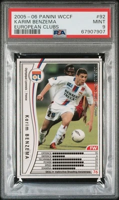 PSA9 2005-06 PANINI WCCF #92 KARIM BENZEMA OLYMPIQUE LYONNAIS RC ROOKIE FRANCE - Image 1 of 2