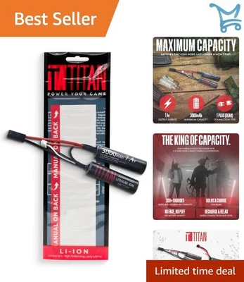 Batería Airsoft Litio-Ion 7.4V 3000mAh Nunchuck Tamiya Plug Larga Duración Foto 1 de 4