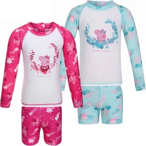 Regatta Kids Peppa Pig Long Sleeve Swimming Swimsuit Rash Suit Set - Picture 1 of 5