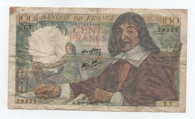 FRANCE 100 FRANCS 1942 PICK 94 LOOK SCANS - Image 1 of 2