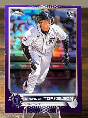 2022 Topps Chrome Update #USC100 Spencer Torkelson Purple Refractor [RC] Detroit - Image 1 of 2