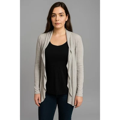 Cárdigan Suéter A New Day S Gris Frente Abierto Viscosa Nylon Modal Foto 1 de 4