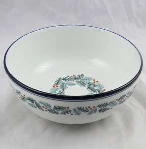 Dansk Bistro Christmas Serving Bowl 8-1/2" Hollly & Berries - Picture 1 of 4