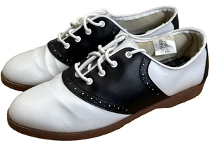 Zapatos Predictions Para Mujer Talla 8 Negro Blanco Sillín Oxford Mocasines Estilo Años 50 Retro - Imagen 1 de 10