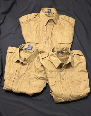 Propper Tactical Shirts (3) Men’s Size Medium Short-Sleeve Coyote-Brown Lot - Image 1 of 4