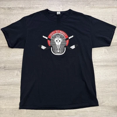 Egypt Ice Hockey Shirt Black Men’s XL 100% Cotton Tee - image 1 of 2