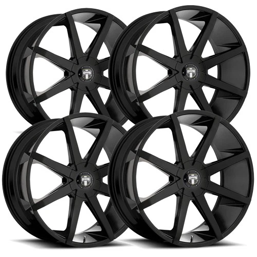 (Set-4) Dub S110 Push 20x8.5 5x108/5x4.5" +45mm Gloss Black Wheels Rims 20" Inch Foto 1 de 4