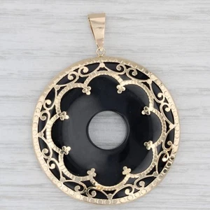 Colgante Hololítico De Ónix Ornamental En Oro Amarillo De 14k - Imagen 1 de 5