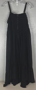 Torrid Sz 1 Sheer Gauze Sleeveless Long Cover-up Layer Black Button Detail EUC - Picture 1 of 8