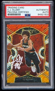 CJ Elleby Signed 2020-21 Panini Select Red White Orange Flash Card #100 (PSA) RC - Bild 1 von 2