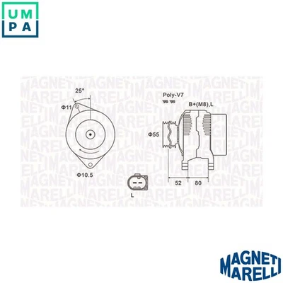 ALTERNATOR 063731837010 FOR FIAT DUCATO/Platform/Chassis/Van/Bus 2.3L 4cyl - Image 1 of 4