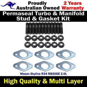 Permaseal Exhaust Manifold Studs&Gasket Kit For Nissan Skyline R34 RB20DE 2.0L - Picture 1 of 9