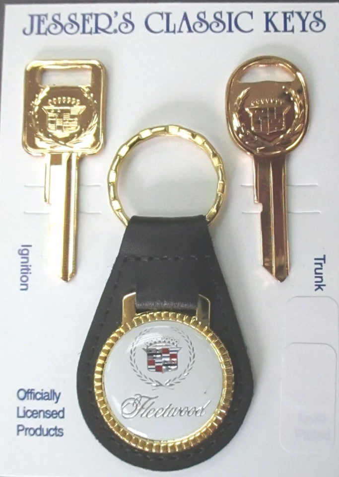 White 42H1 Cadillac FLEETWOOD Classic Gold A/B Keys 1983 1984 1985 1986 - Image 1 of 4