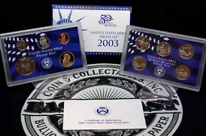 2003 "S" U.S. Mint Clad Uncirculated PROOF Set (10 Coin) Box & COA ECC&C, Inc. - Picture 1 of 2