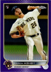 2022 Topps Chrome #80 Purple Refractor Aaron Ashby Rookie RC /250 Brewers - Picture 1 of 2
