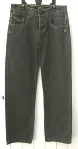 NEW SUPERFLY GREY DENIM STRAIGHT LEG JEANS WITH LOTS OF DETAILS . WAIST: 26ins - Picture 1 of 7