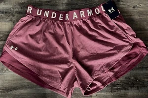 NWT Under Armour 2X Women's Burgundy/White Loose Fit Shorts 2X - Picture 1 of 2
