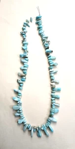 LARIMAR (PECTOLITE) 6-18MM Long NUGGET BEADS - 15.75" Strand - 3726E - Picture 1 of 3