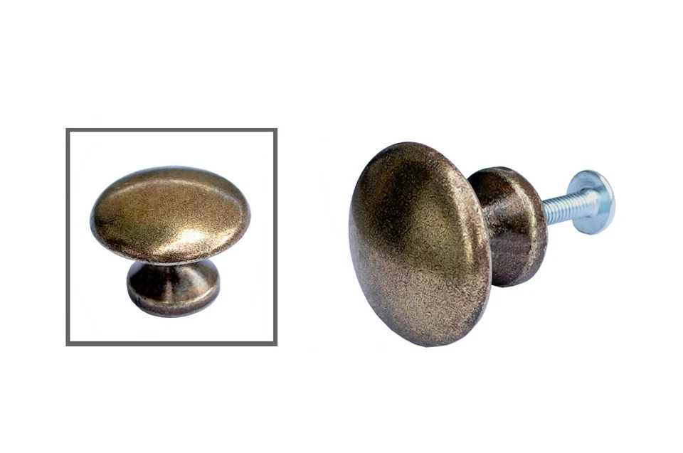 Möbelknopf Metall  "Altmessing"   Ø 28 mm - Nr. 272 - Bild 1 von 1