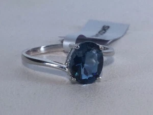 Size 6 London Blue Topaz Sterling Silver Ring TGW 2.29 Cts - Picture 1 of 7