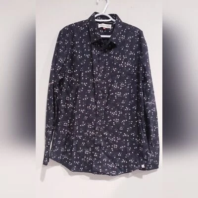 Sovereign Code Los Angeles Men Floral Print Navy Blue Button Down Shirt XL - Image 1 of 4