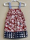 12 - 18 MONTH ~ Old Navy Baby Girl Sundress Patriotic Cotton Halter Summer Dress