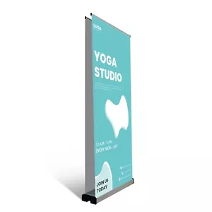 33 1⁄2 Zoll x 80 Zoll doppelseitig Aluminium einziehbarer Bannerständer mit gepolsterter Leinwandtasche - Bild 1 von 9